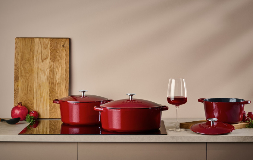 Cast iron pot 5 l NATUR IRON burgundy