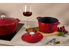 NATUR IRON set burgundy 3 pcs: Cast iron baking dish 5.5l + Cast iron pot 3l + Cast iron pot 5l NATUR IRON set burgundy 3 pcs: Cast iron baking dish 5.5l + Cast iron pot 3l + Cast iron pot 5l