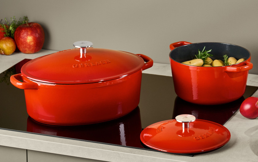 Cast iron pot 3 l NATUR IRON red gradient