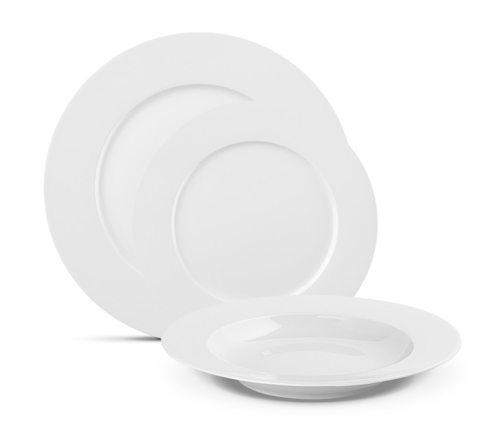 18-Piece Dinner Set MODERN NEW WHITE for 6 People