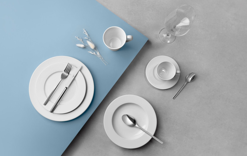 18-Piece Dinner Set MODERN NEW WHITE for 6 People