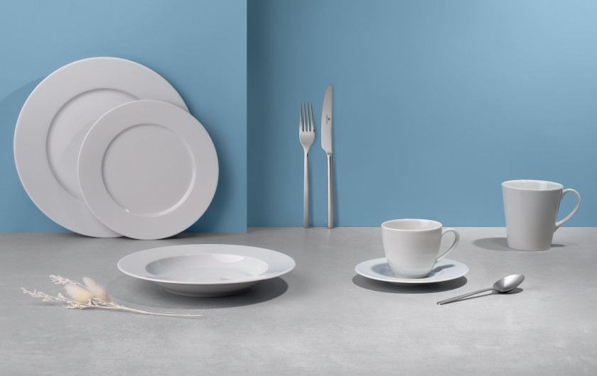 18-Piece Dinner Set MODERN NEW WHITE for 6 People