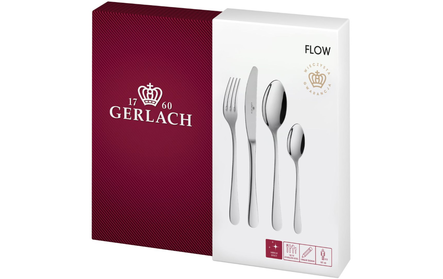 60-Piece Cutlery Set FLOW Polished Finish