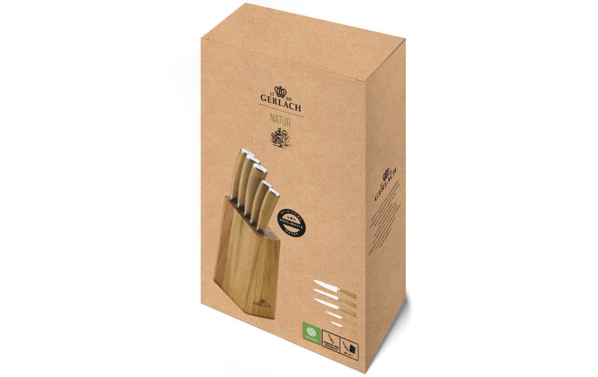 Knife set in block NATUR