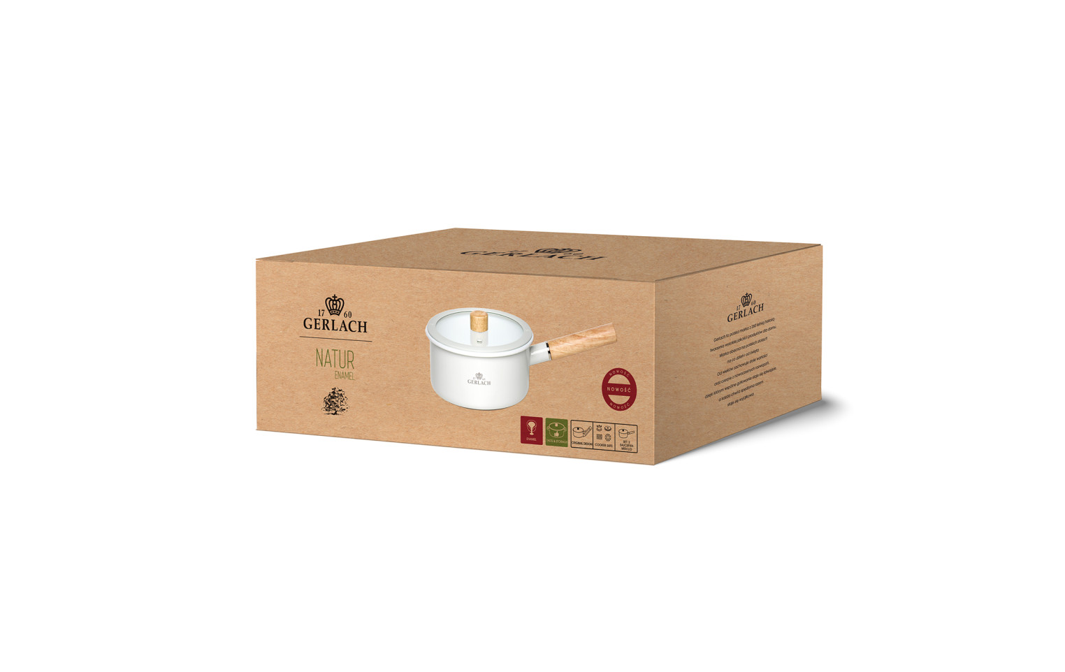 Enamel saucepan NATUR ENAMEL white 18 cm 2 L Enamel saucepan NATUR ENAMEL white 18 cm 2 L