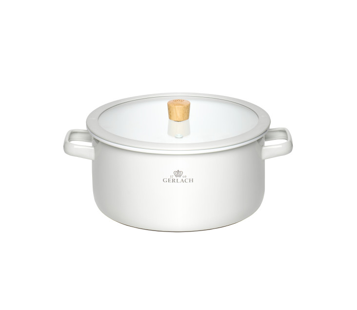 Enamel pot NATUR ENAMEL white 24 cm 5 L