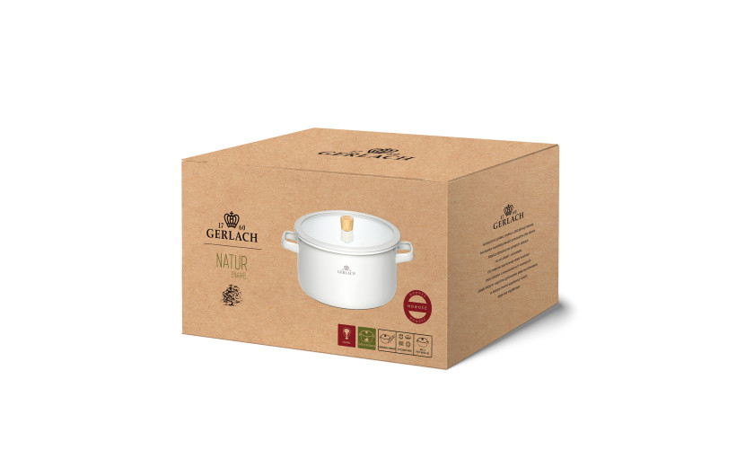 Enamel pot NATUR ENAMEL white 24 cm 5 L