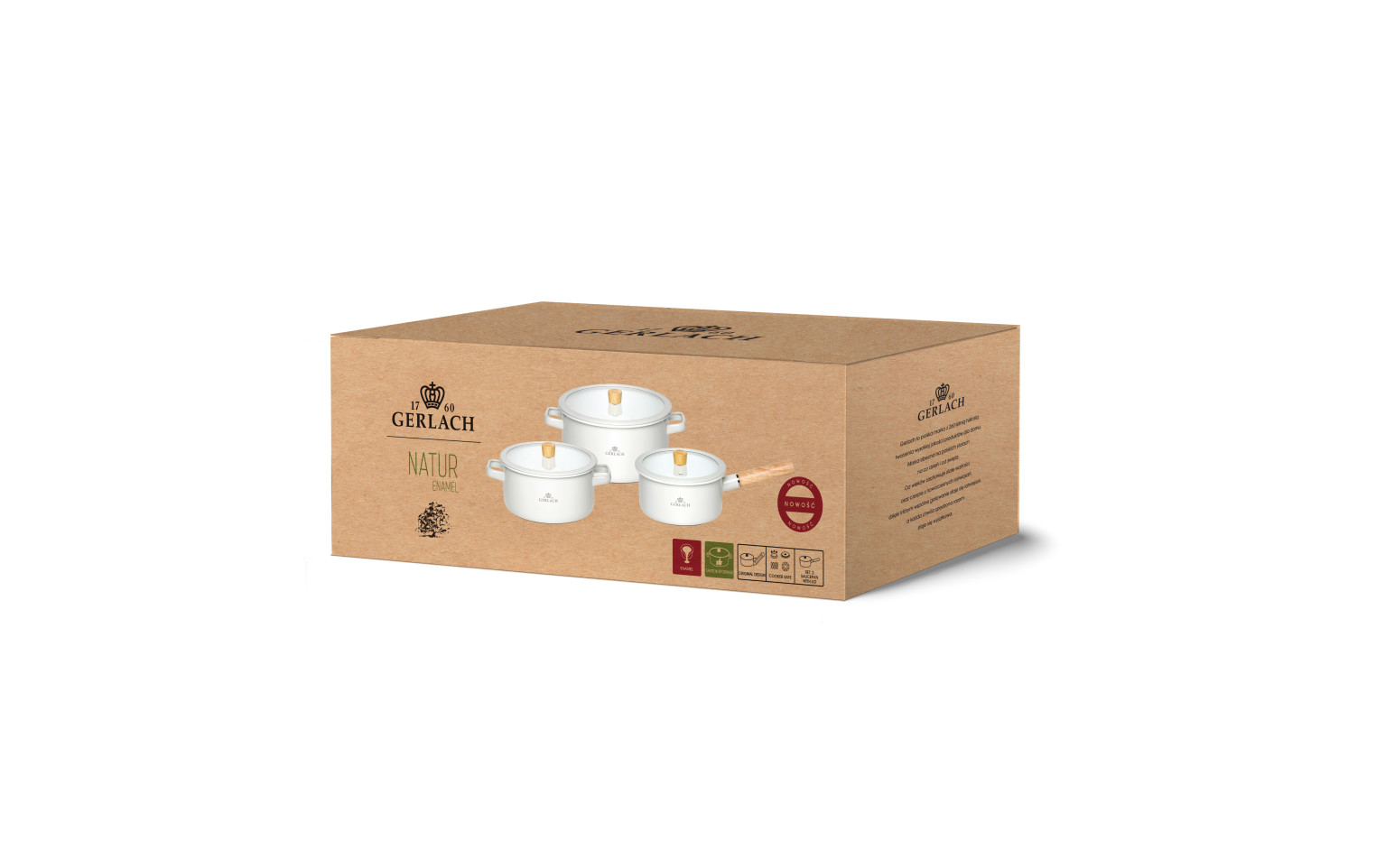 Enamel cookware set NATUR ENAMEL white 6 pcs Enamel cookware set NATUR ENAMEL white 6 pcs
