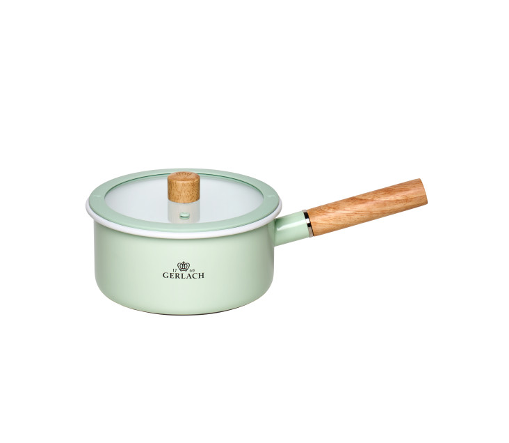 Enamel saucepan NATUR ENAMEL pastel green 18 cm 2 L