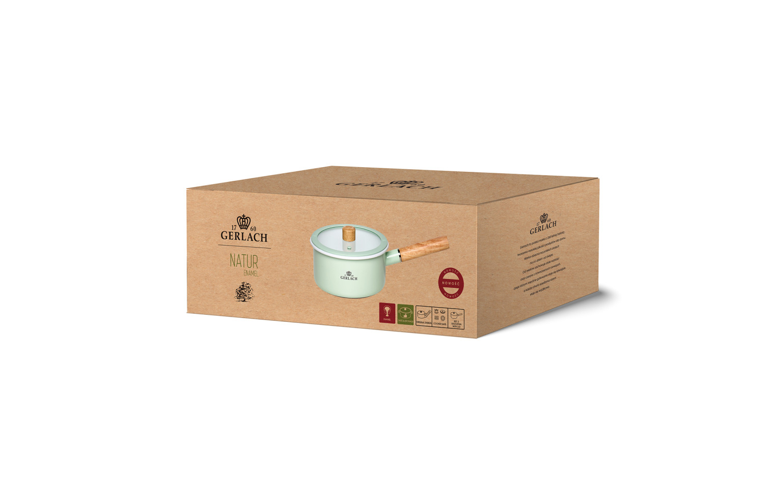 Enamel saucepan NATUR ENAMEL pastel green 18 cm 2 L Enamel saucepan NATUR ENAMEL pastel green 18 cm 2 L
