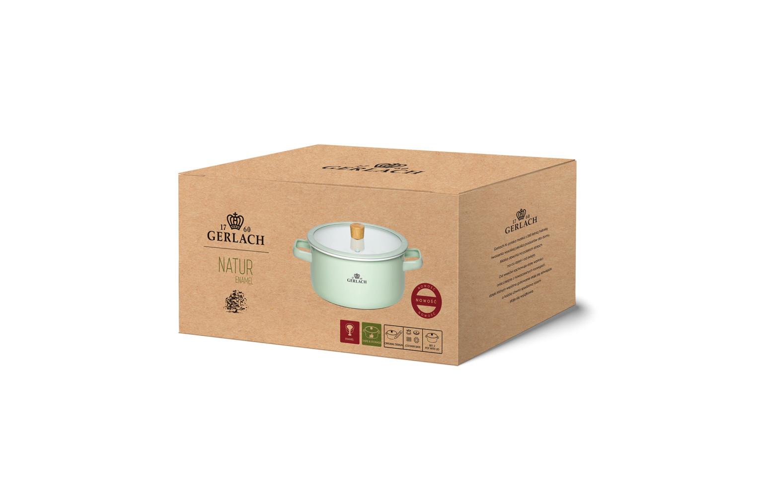 Enamel pot NATUR ENAMEL pastel green 20 cm 3 L Enamel pot NATUR ENAMEL pastel green 20 cm 3 L