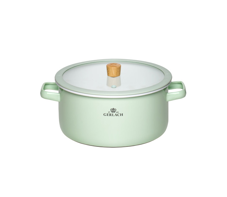 Enamel pot NATUR ENAMEL pastel green 24 cm 5 L