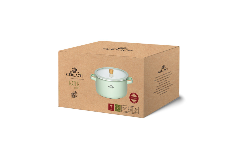 Enamel pot NATUR ENAMEL pastel green 24 cm 5 L