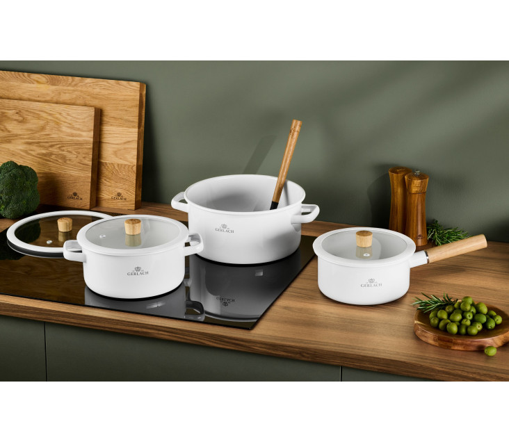 Enamel cookware set NATUR...