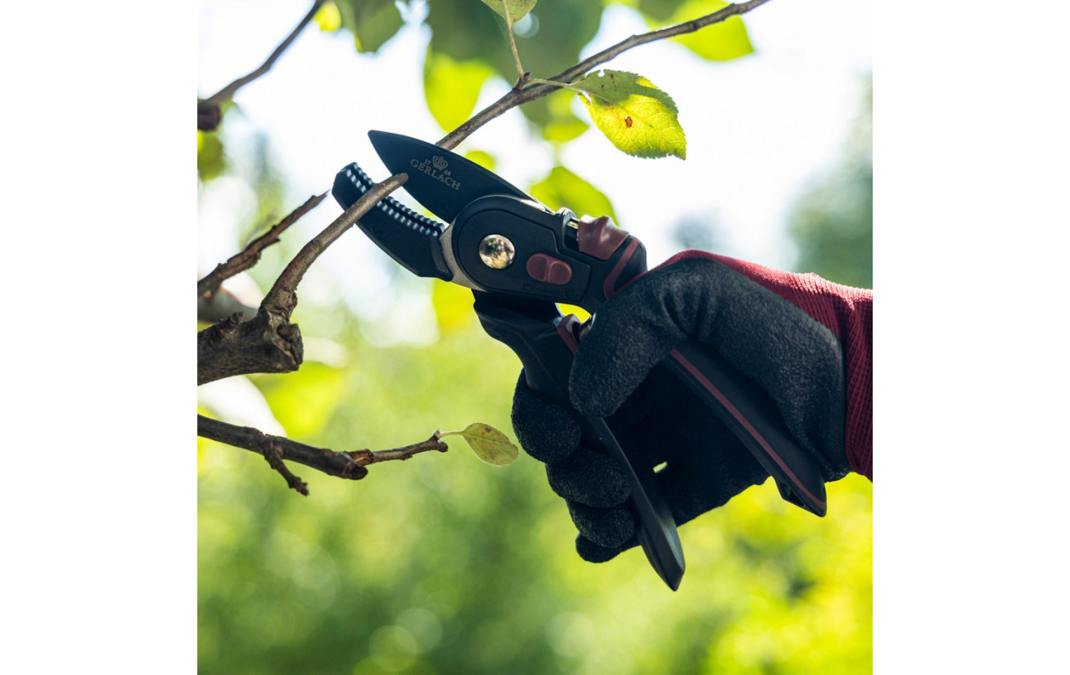 Single-handed anvil pruner