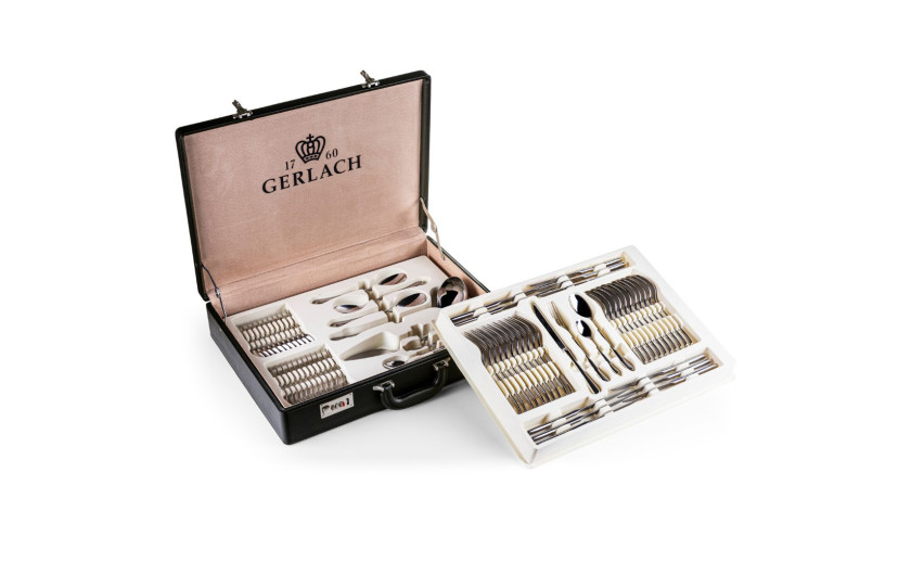 Set of 68 MUZA polished cutlery pieces + suitcase Set of 68 MUZA polished cutlery pieces + suitcase
