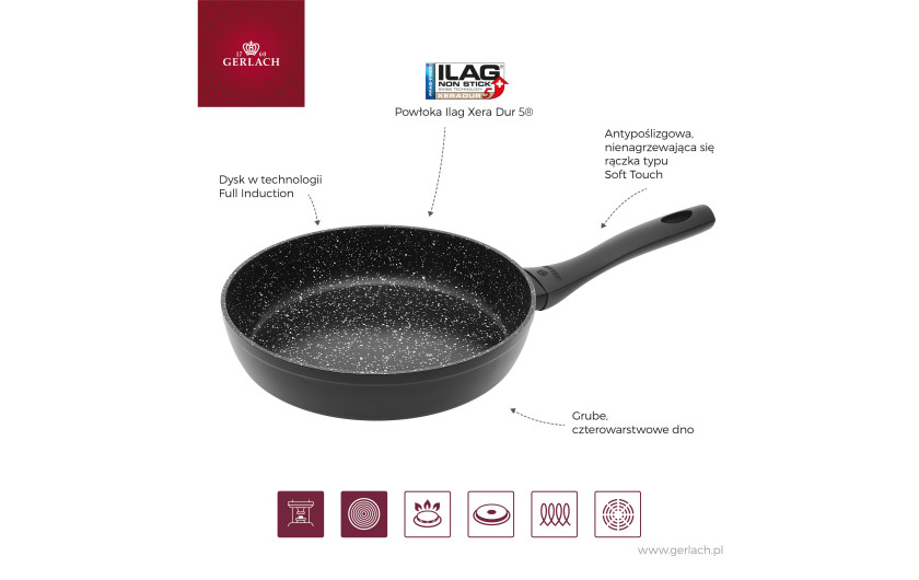 GRANITEX 20 cm frying pan with ceramic coating