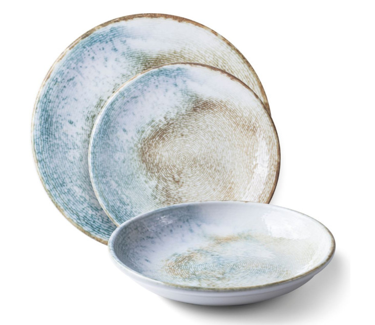 Dinnerware set 18 piece BALANCE TERRA GLOSSY for 6 people