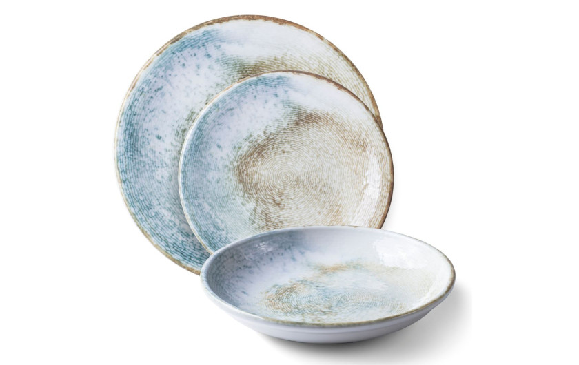 Dinnerware set 18 piece BALANCE TERRA GLOSSY for 6 people