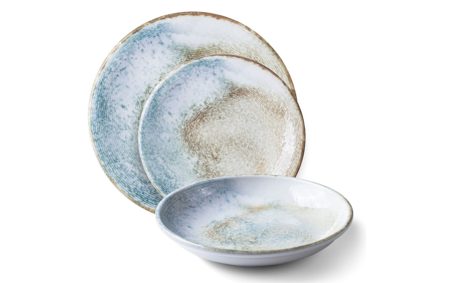 Dinnerware set 18 piece BALANCE TERRA GLOSSY for 6 people