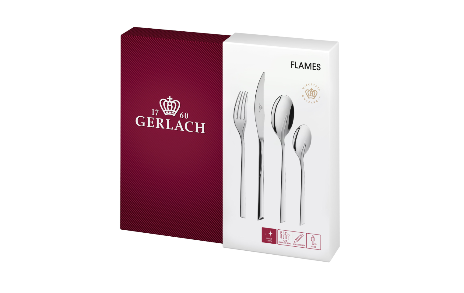 48-Piece Cutlery Set FLAMES Polished Finish