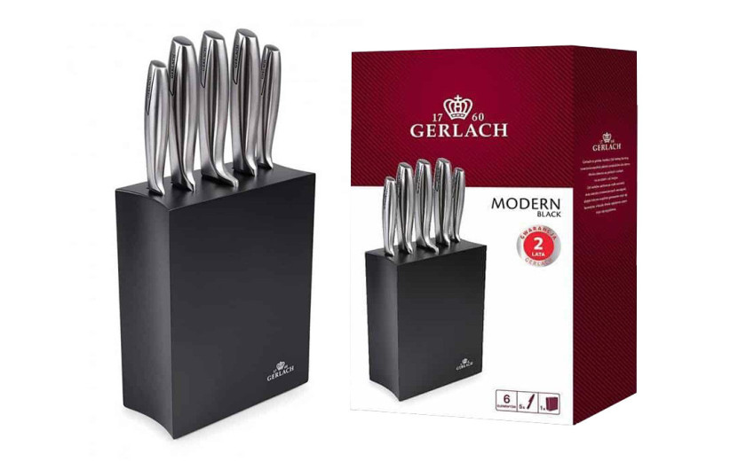 Knife set in black block MODERN