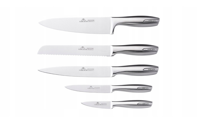 Set of knives in a white MODERN block