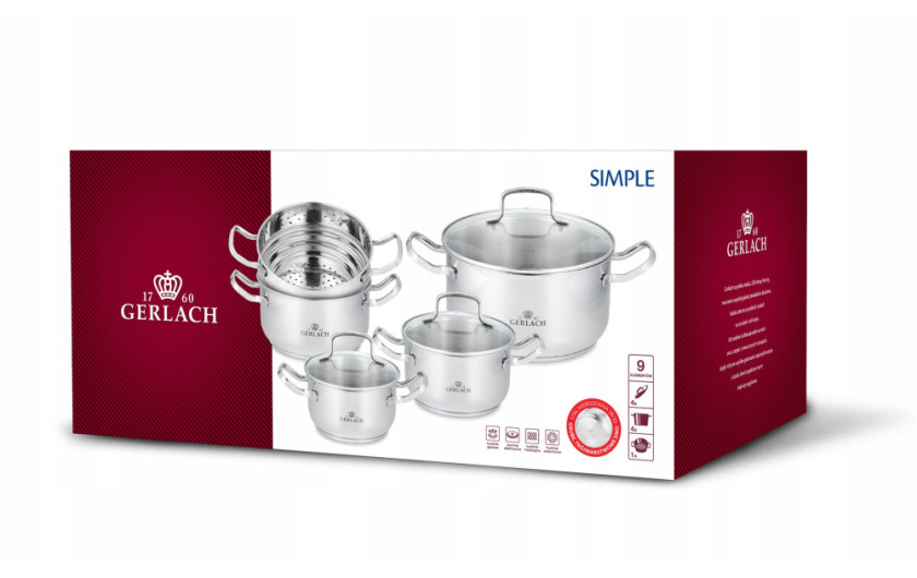 Gerlach Simple NK 332 9-piece cookware set.