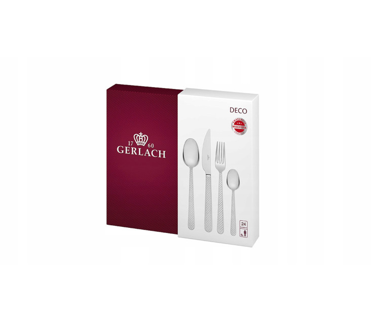 Set of 24 polished Deco cutlery pieces.