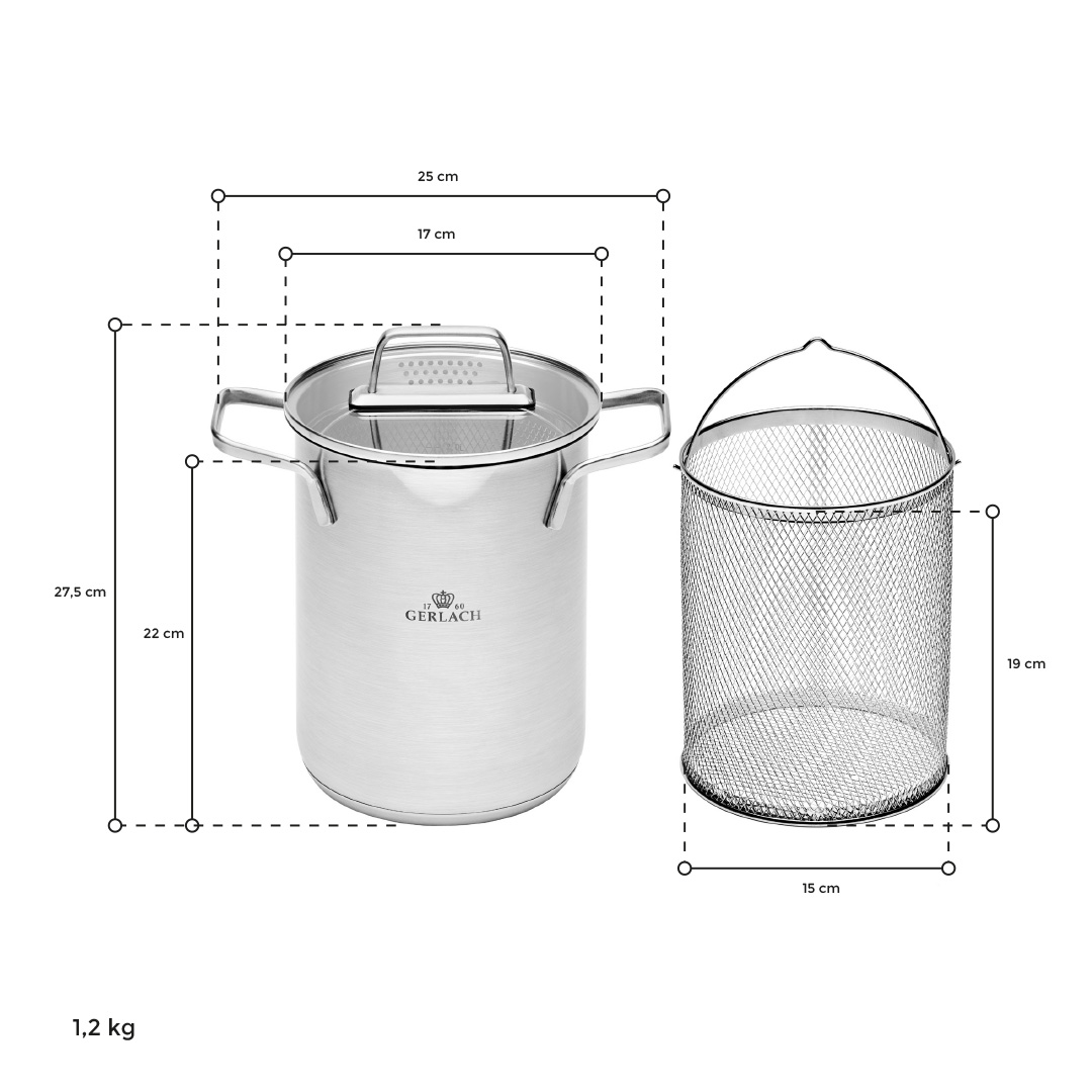 Garnek uniwersalny 3w1 z sitkiem do szparagów i warzyw