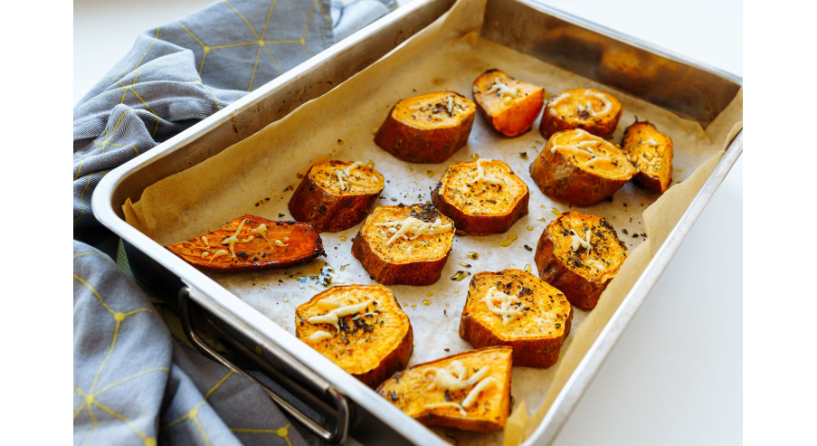 Recipe for golden sweet potatoes from the oven